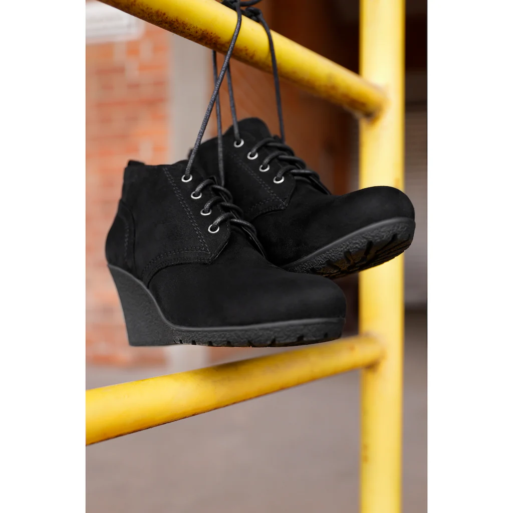 Aniston SHOES Ankleboots Keilstiefelette In Runder Form - NEUE KOLLEKTION Kaufen