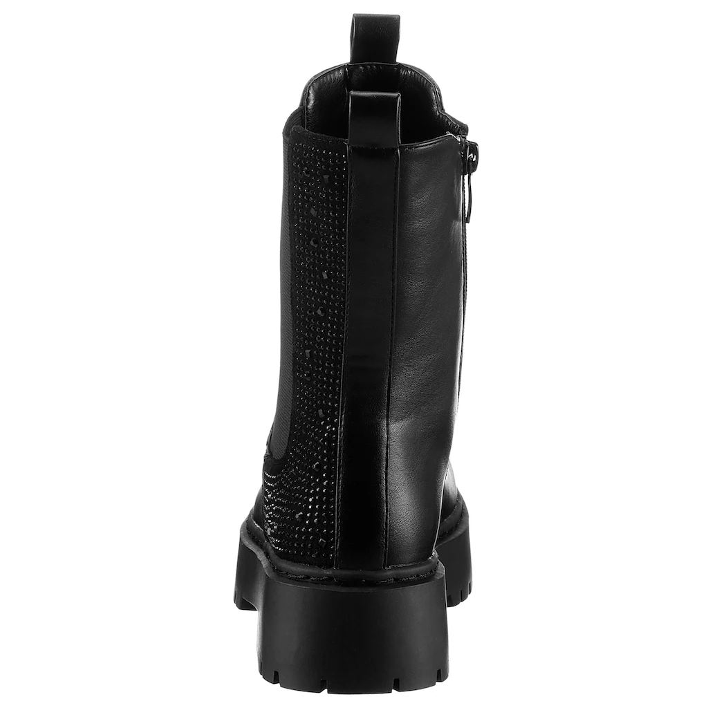 Aniston SHOES Chelseaboots Schlupfboots Plateaustiefelette Mit Glitzersteine - NEUE KOLLEKTION Bestellen