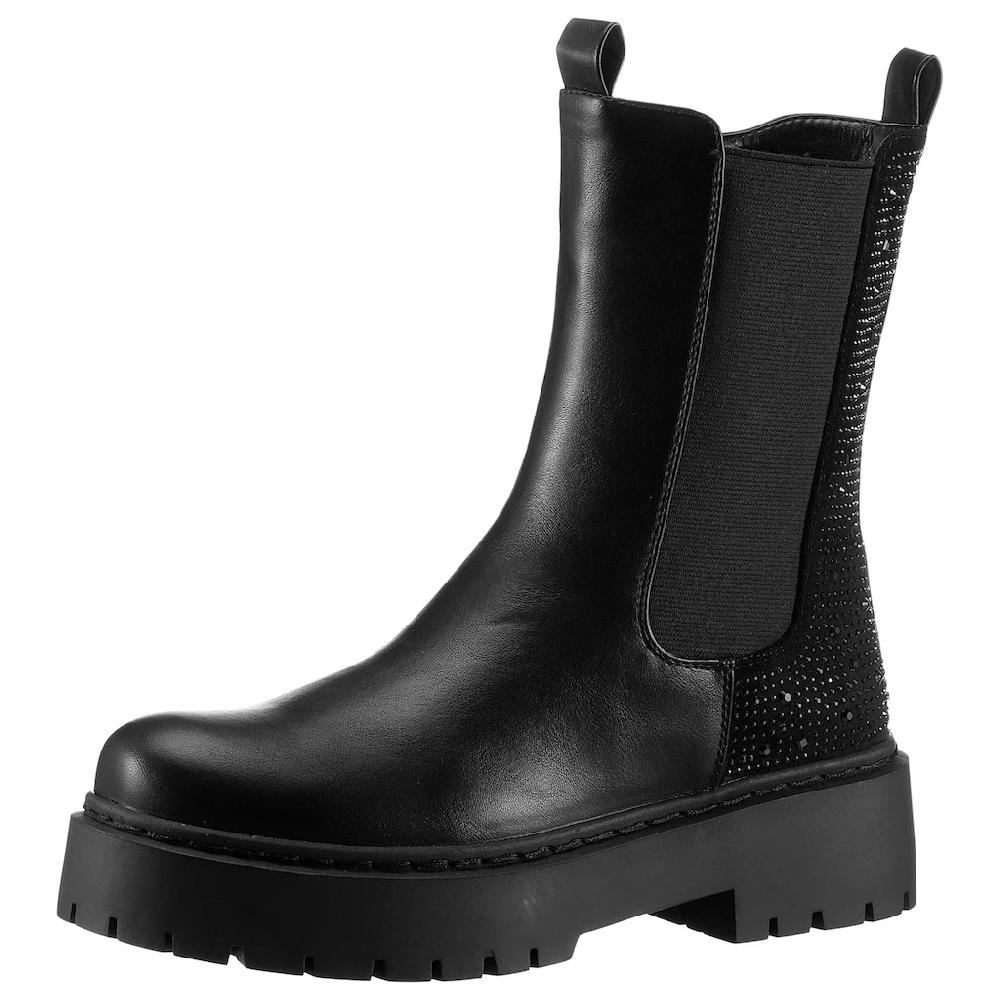 Aniston SHOES Chelseaboots Schlupfboots Plateaustiefelette mit Glitzersteine - NEUE KOLLEKTION bestellen