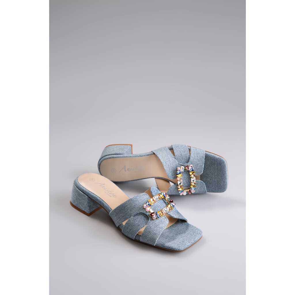 Aniston SHOES Pantolette Sommerschuh Festtagsschuh Blockabsatz - NEUE KOLLEKTION