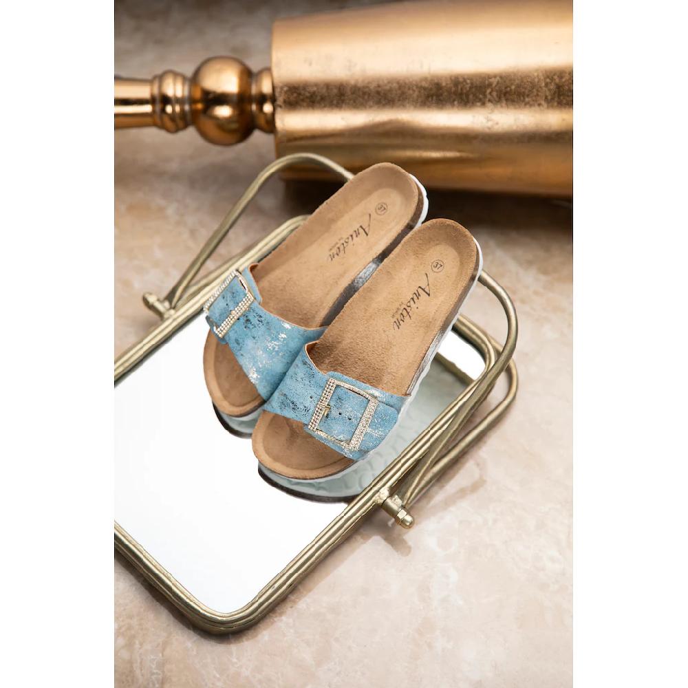 Aniston SHOES Pantolette Sommerschuh Strandschuh Glitzersteine - NEUE KOLLEKTION