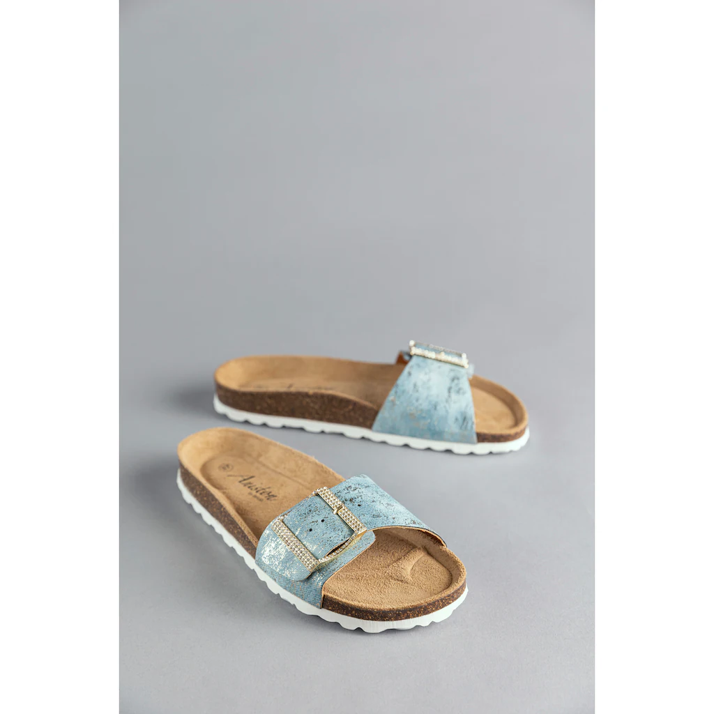 Aniston SHOES Pantolette Sommerschuh Strandschuh Glitzersteine - NEUE KOLLEKTION