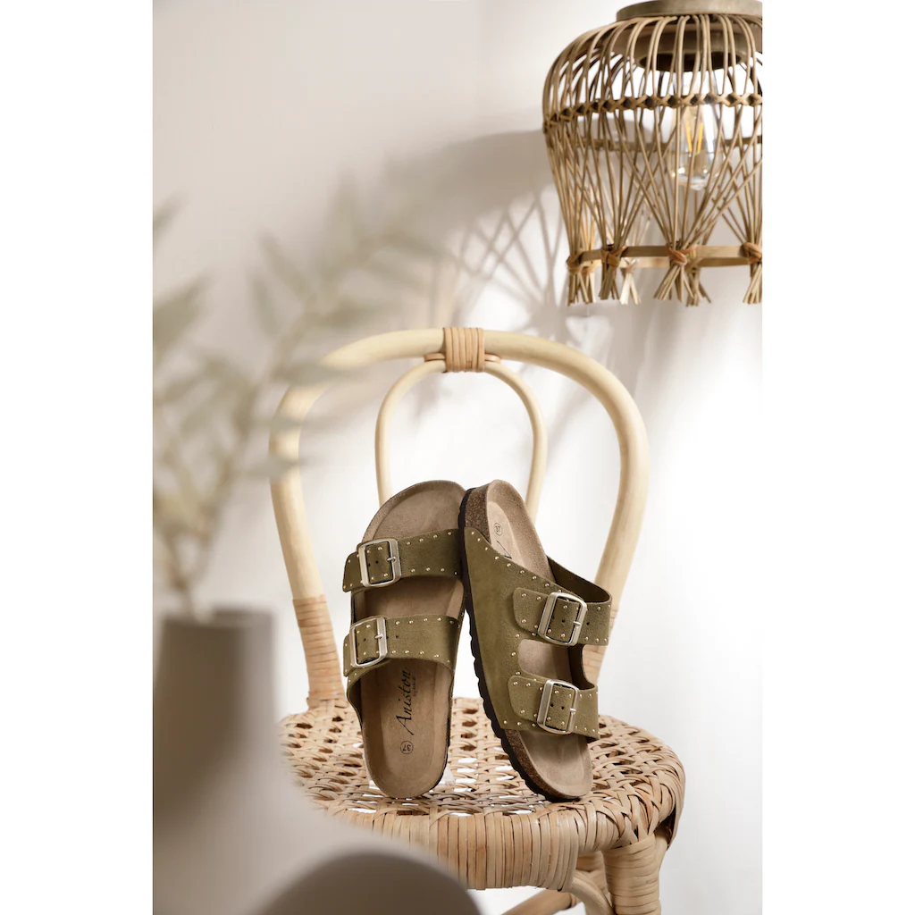 Aniston SHOES Pantolette Sommerschuh Strandschuh Nieten - NEUE KOLLEKTION