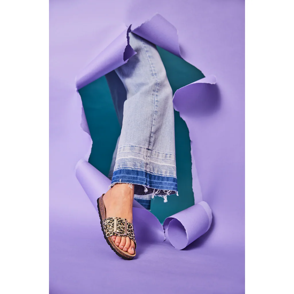 Aniston SHOES Pantolette Strandschuh Sommerschuh Urlaubschuh Leo - NEUE KOLLEKTION