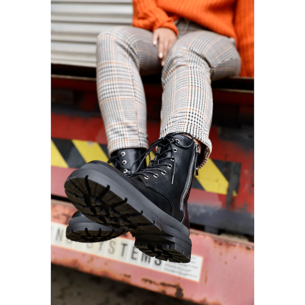 Aniston SHOES Schnürboots Schnürstiefelette Workerboots Profilsohle - NEUE KOLLEKTION Online Bestellen