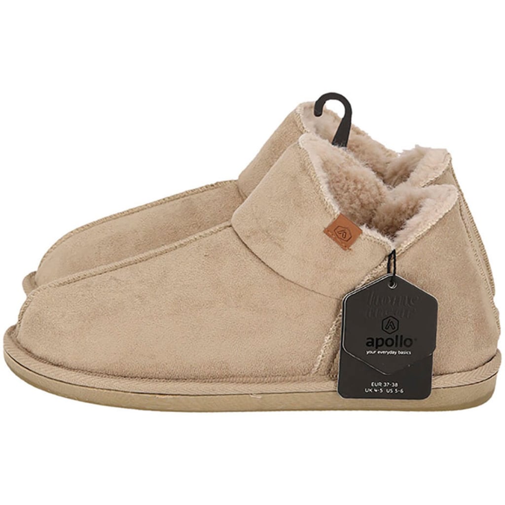 Apollo Hausschuh »LADIES HOME BOOTS SUEDE« Mit Logoprägung Online Bestellen
