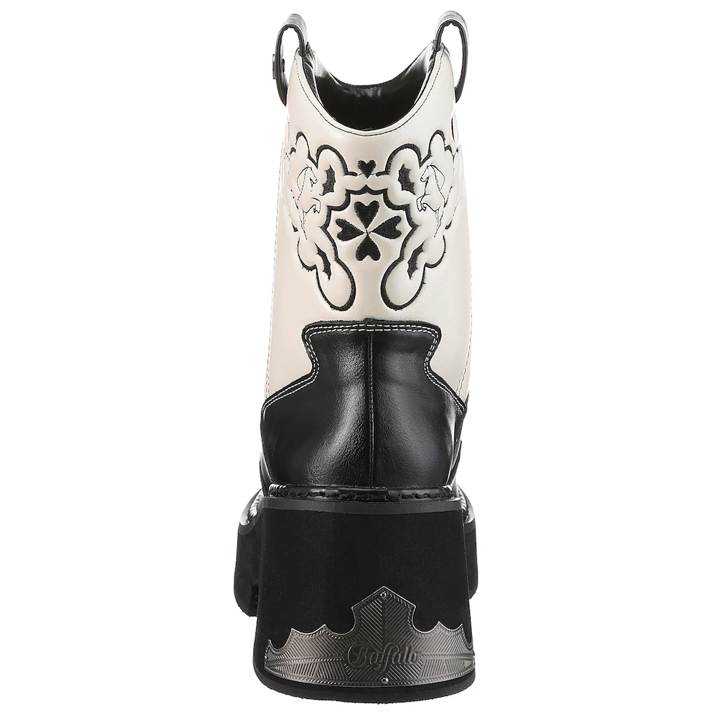 Buffalo Cowboy Stiefelette »BULL BOOT VEGAN« Westernstiefelette Cowboy Boots Schlupfboots Mit Stickerei ▷ Für