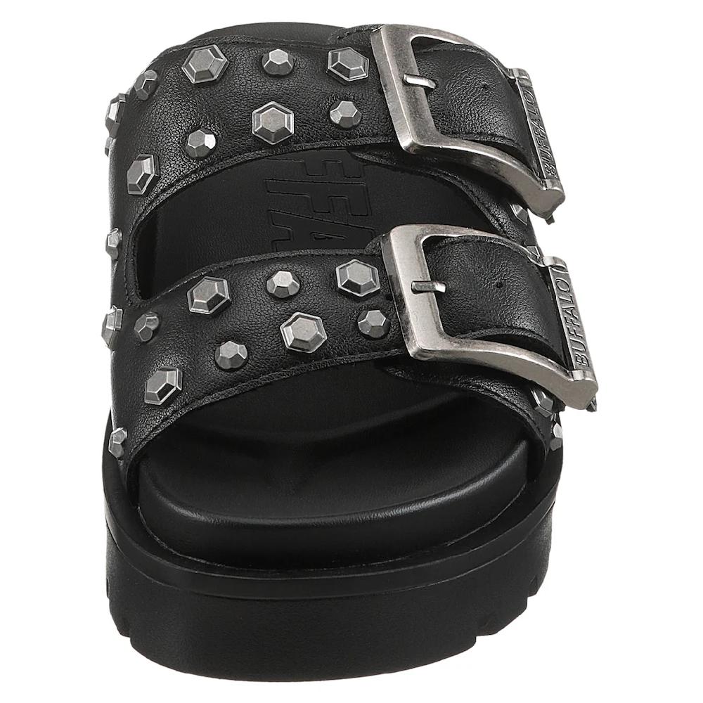 Buffalo Pantolette »RAYA ARI« Sommerschuh Schlappen Strandschuh Mit Nietenverzierung