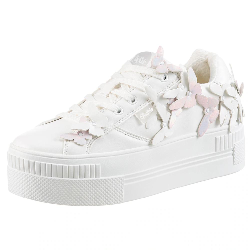 Buffalo Plateausneaker »PAIRED BUTTERFLY« Schnürschuh Freizeitschuh Halbschuh mit Schmetterling-Verzierung