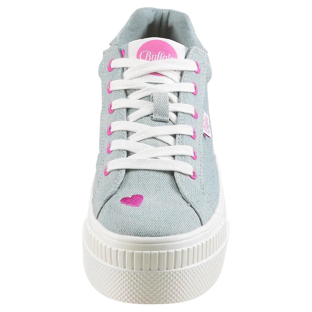 Buffalo Plateausneaker »PAIRED HEART« Schnürschuh Halbschuh Freizeitschuh Mit Herz-Stickerei