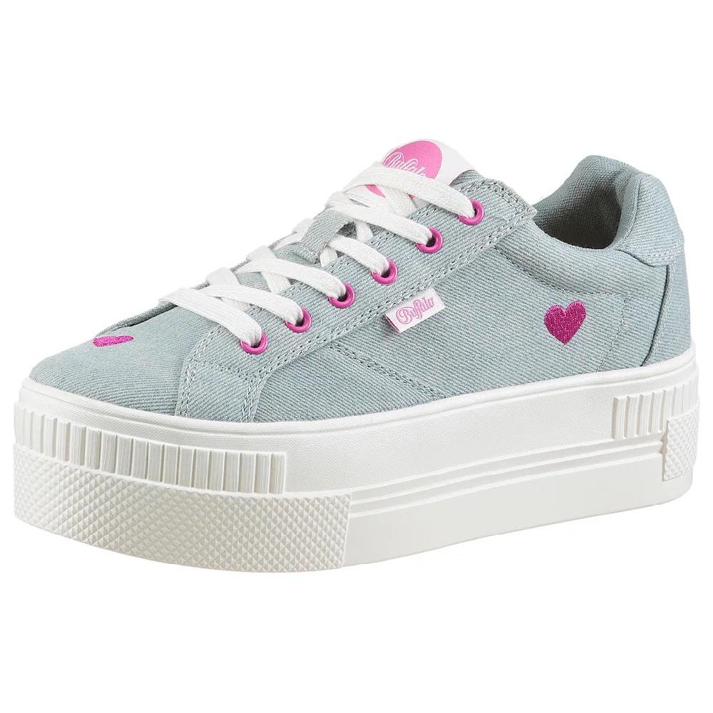 Buffalo Plateausneaker »PAIRED HEART« Schnürschuh Halbschuh Freizeitschuh mit Herz-Stickerei