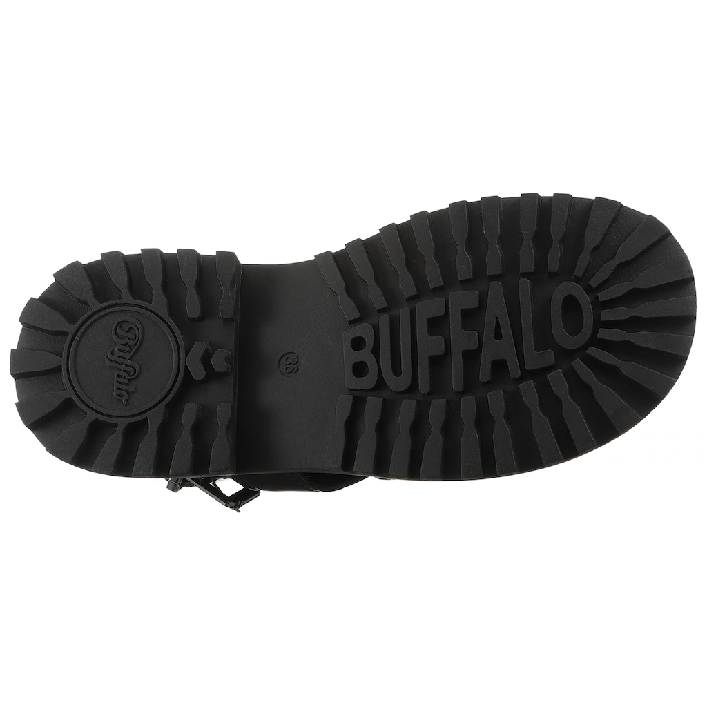 Buffalo Sandalette »PLUTO GLD« Plateausandale Festival-Sandale Mit Verstellbaren Schnallen