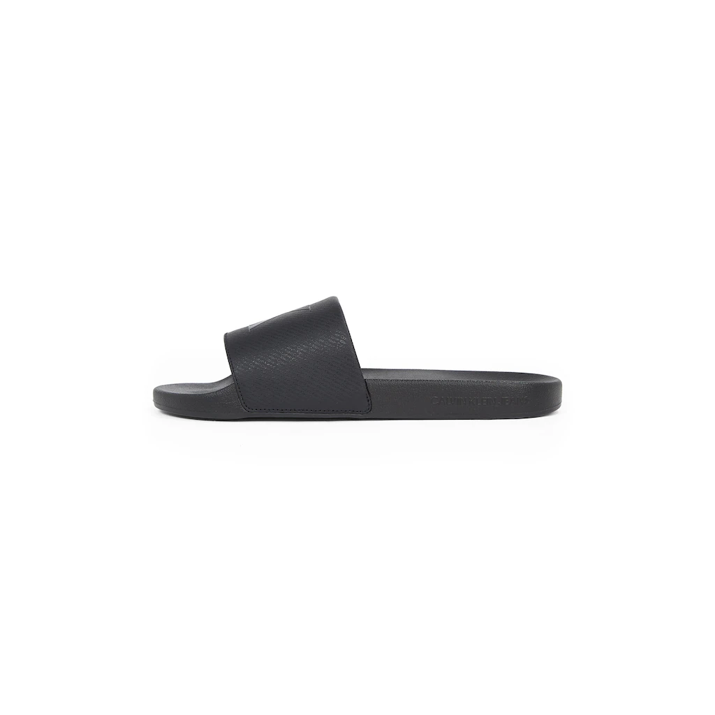 Calvin Klein Jeans Badepantolette »SLIDE AOP PRINT« Schlappen Poolslides Sommerschuh Strandschuh Mit Logo