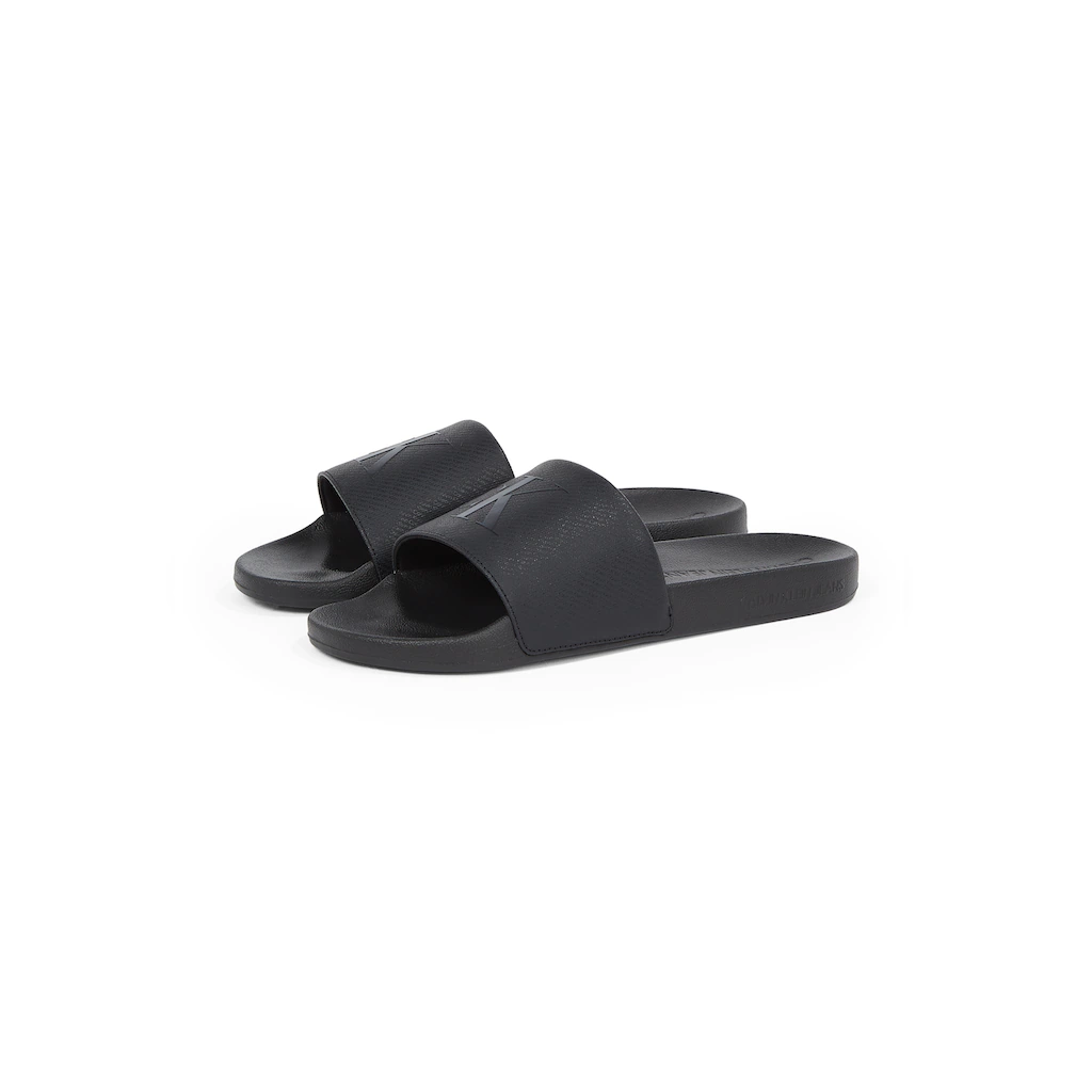 Calvin Klein Jeans Badepantolette »SLIDE AOP PRINT« Schlappen Poolslides Sommerschuh Strandschuh mit Logo