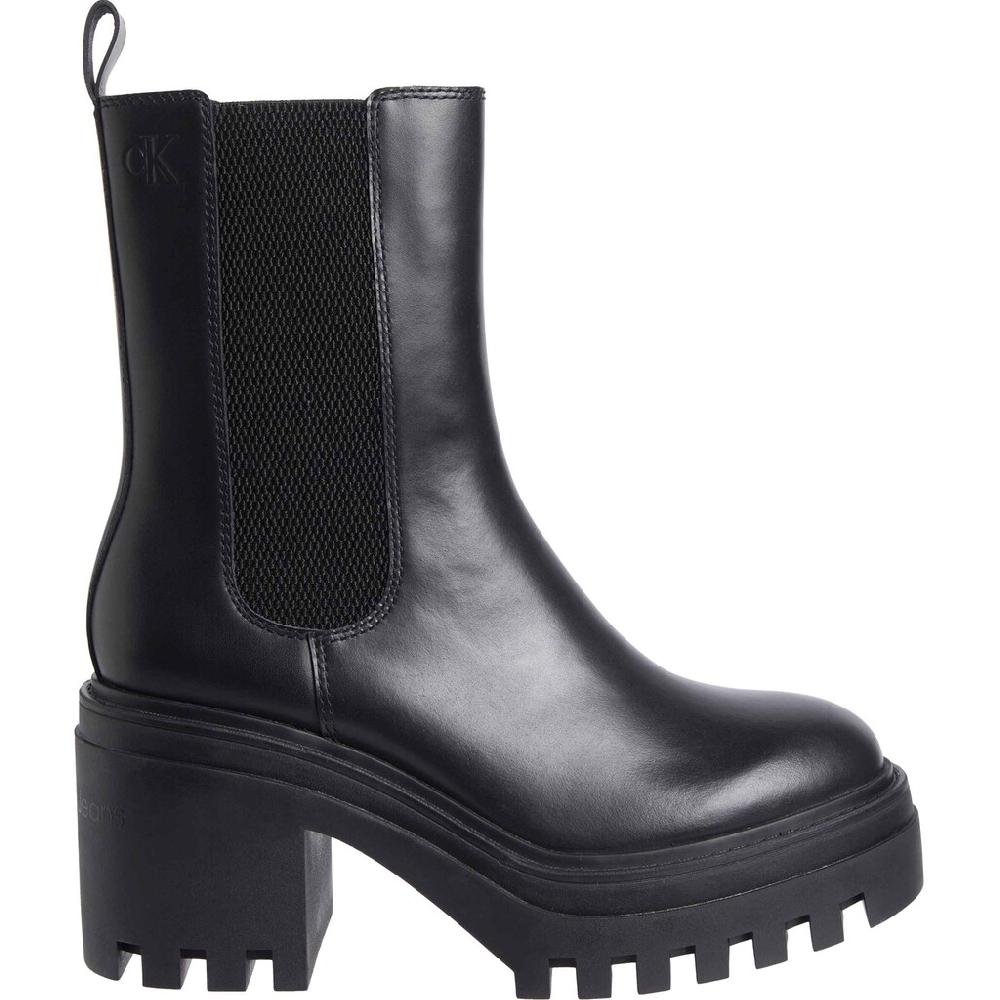 Calvin Klein Jeans Chelseaboots »CHUNKY HEELED CHELSEA LTH« Stiefelette Schlupfboots Blockabsatz Mit Anziehlasche Kaufen