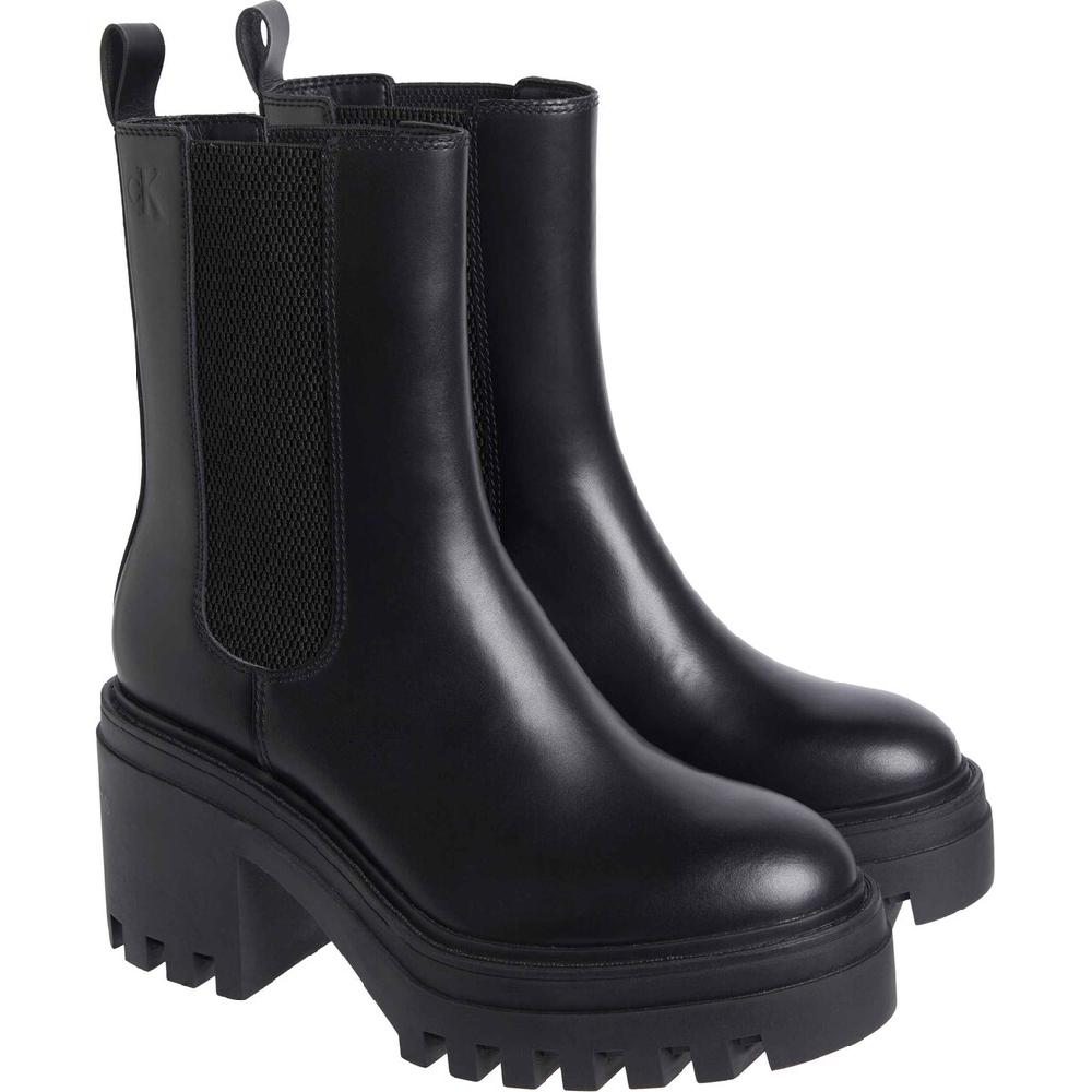 Calvin Klein Jeans Chelseaboots »CHUNKY HEELED CHELSEA LTH« Stiefelette Schlupfboots Blockabsatz mit Anziehlasche kaufen