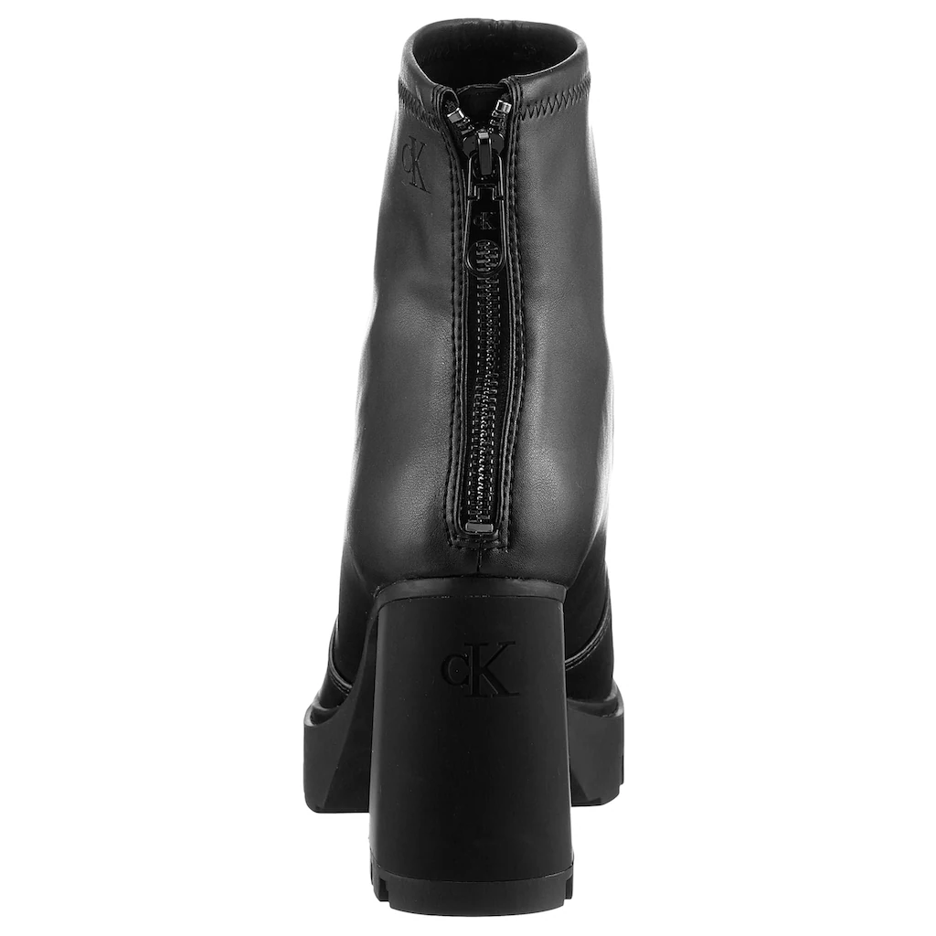 Calvin Klein Jeans High-Heel-Stiefelette »HEEL PLATFORM ZIP BOOT MG NAPPA« Ankleboots Stiefelette Blockabsatz Mit Fersen-Reißverschluss Online Kaufen