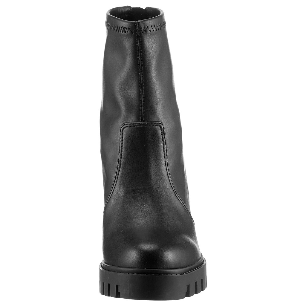 Calvin Klein Jeans High-Heel-Stiefelette »HEEL PLATFORM ZIP BOOT MG NAPPA« Ankleboots Stiefelette Blockabsatz Mit Fersen-Reißverschluss Online Kaufen