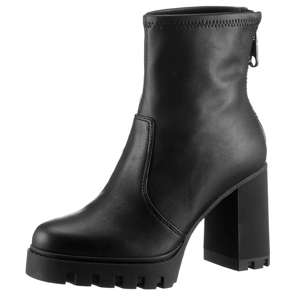 Calvin Klein Jeans High-Heel-Stiefelette »HEEL PLATFORM ZIP BOOT MG NAPPA« Ankleboots Stiefelette Blockabsatz mit Fersen-Reißverschluss online kaufen