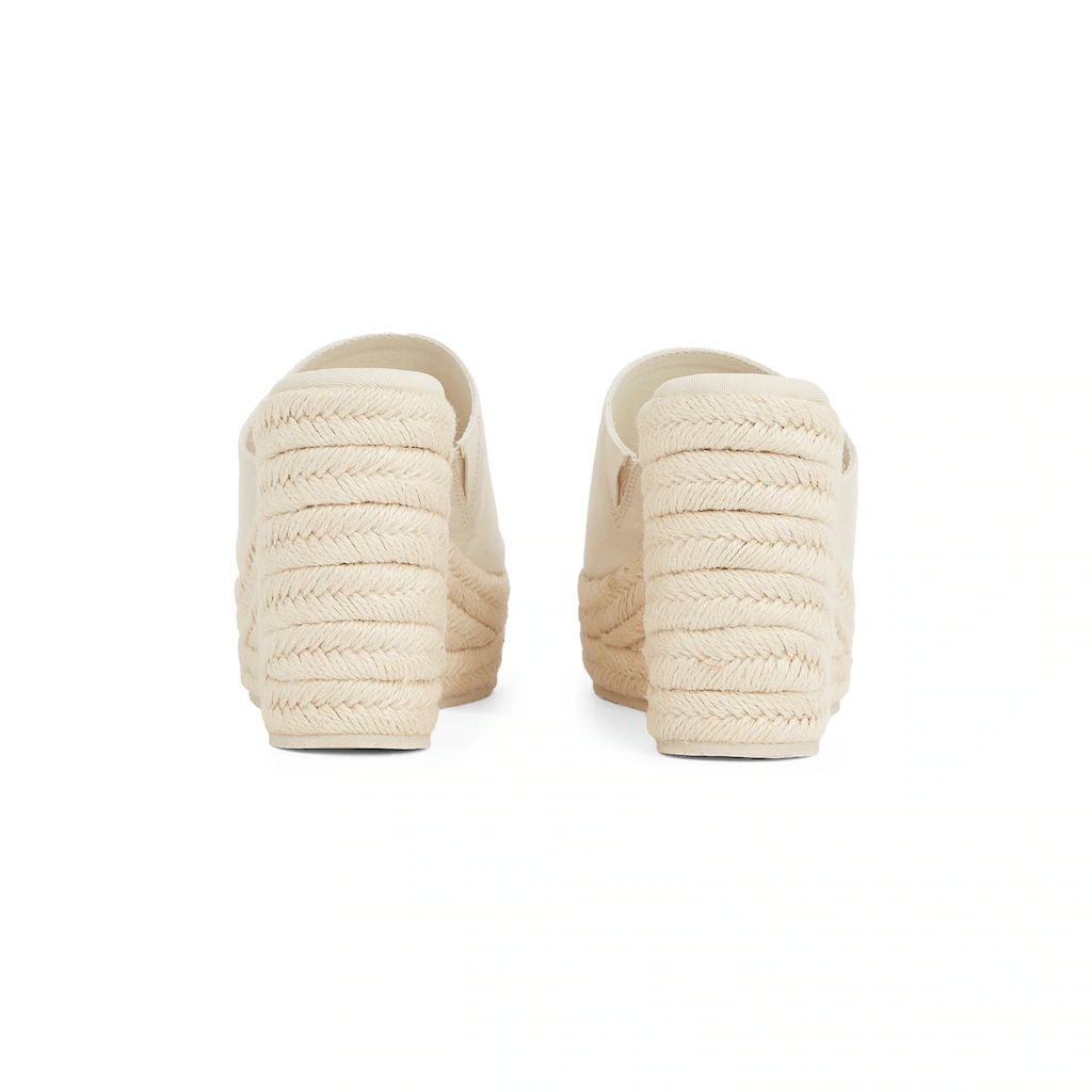 Calvin Klein Jeans Keilpantolette »WEDGE ROPE SLIDE MG« Sommerschuh Plateausohle Urlaubsschuh Mit Bastverzierung