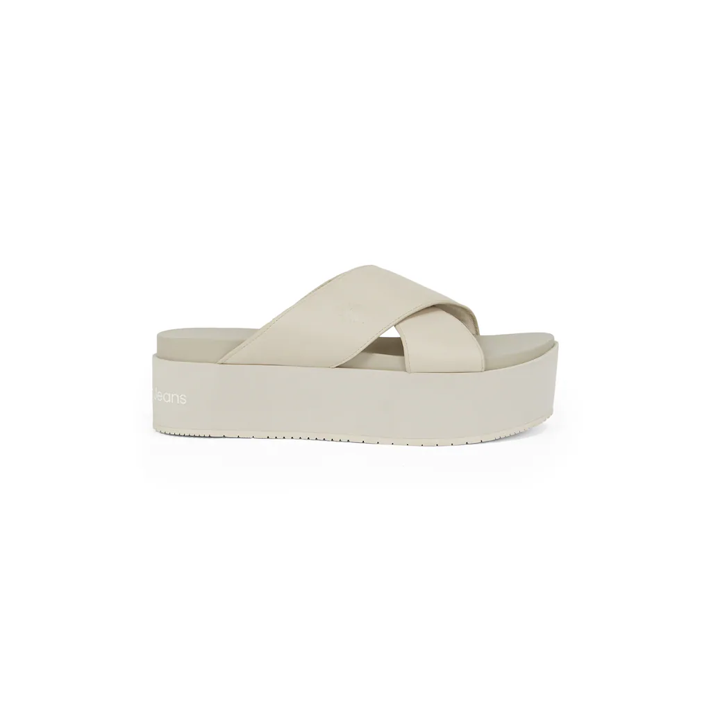 Calvin Klein Jeans Pantolette »FLATFORM CROSS MG UC« Plateau Sommerschuh Schlappen Mit Kreuzbandage Bestellen