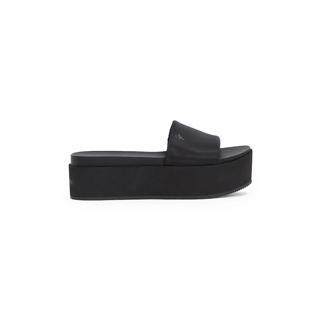 Calvin Klein Jeans Pantolette »FLATFORM SANDAL SLIDE IN NYLON« Poolslides Sommerschuh Strandschuh Plateausohle Zum Schlupfen