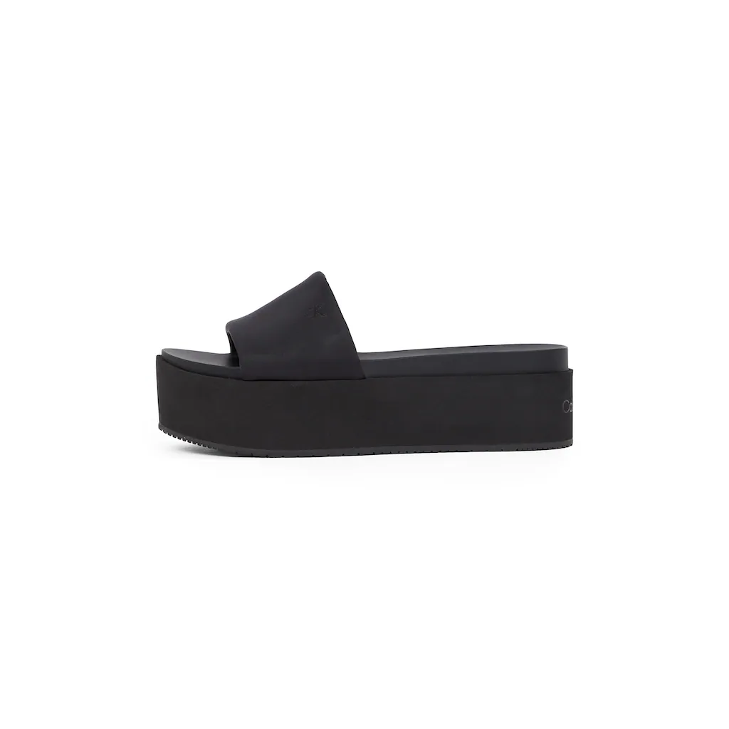 Calvin Klein Jeans Pantolette »FLATFORM SANDAL SLIDE IN NYLON« Poolslides Sommerschuh Strandschuh Plateausohle Zum Schlupfen