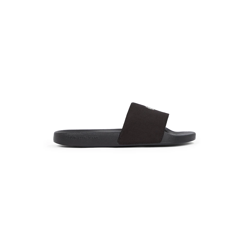 Calvin Klein Jeans Pantolette »SLIDE MONOGRAM HARDWARE« Poolslides Schlappen Sommerschuh Strandschuh Zum Schlupfen