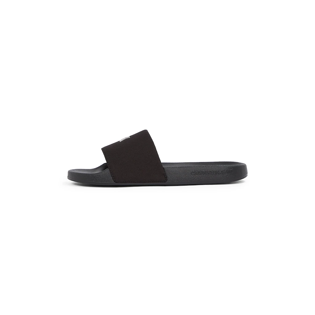 Calvin Klein Jeans Pantolette »SLIDE MONOGRAM HARDWARE« Poolslides Schlappen Sommerschuh Strandschuh Zum Schlupfen