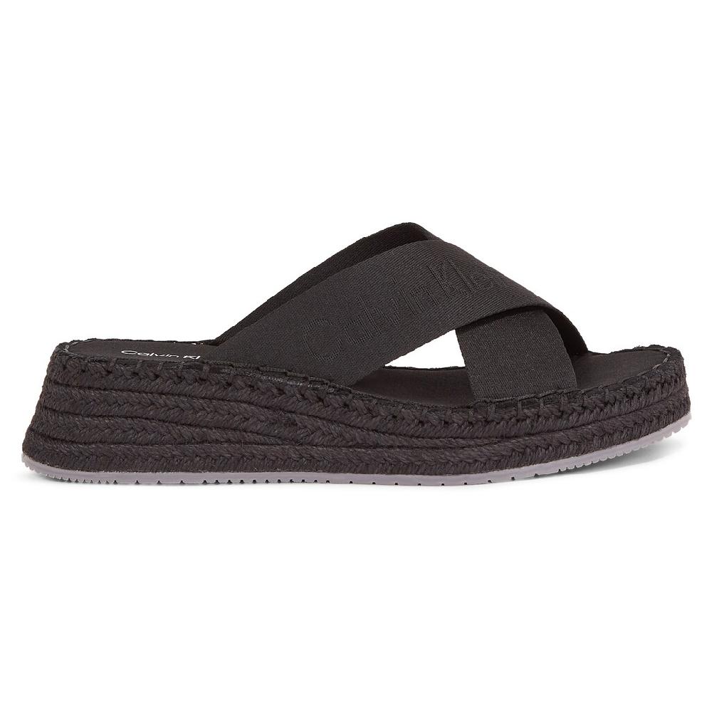 Calvin Klein Jeans Pantolette »SPORTY WEDGE ROPE SANDAL MR« Keilabsatz Sommerschuh Schlappen Mit Bastbesatz An Der Laufsohle