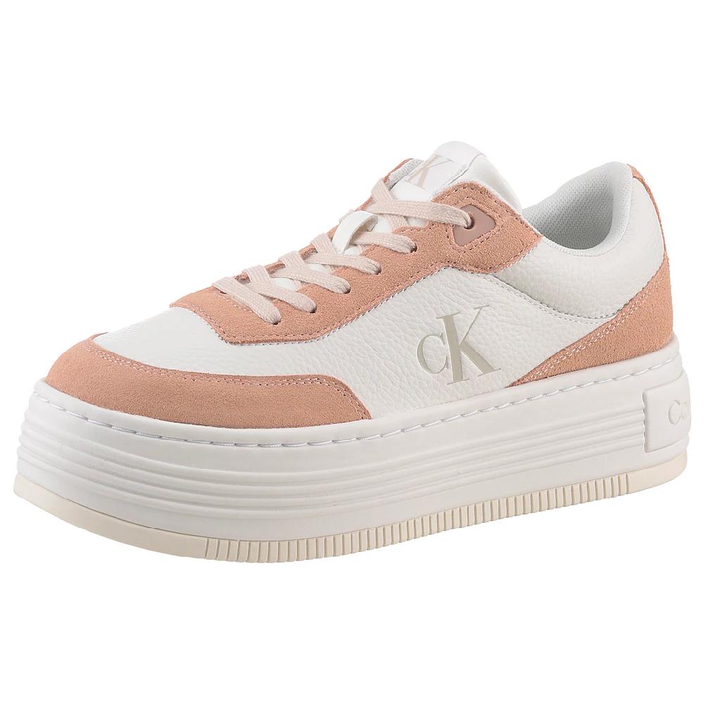 Calvin Klein Jeans Plateausneaker »BOLD FLATF LOW LACE TUMB LTH« Schnürschuh Halbschuh Freizeitschuh mit seitlichem CK-Logo online bestellen