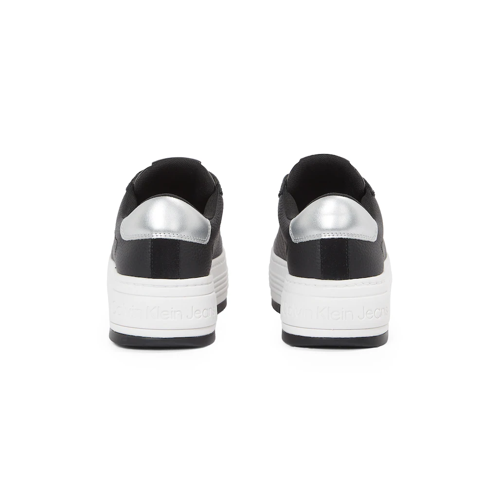 Calvin Klein Jeans Plateausneaker »BOLD FLATF LOW MIX OHB« Schnürschuh Halbschuh Freizeitschuh Mit Fersen-Kontrast Online Bestellen