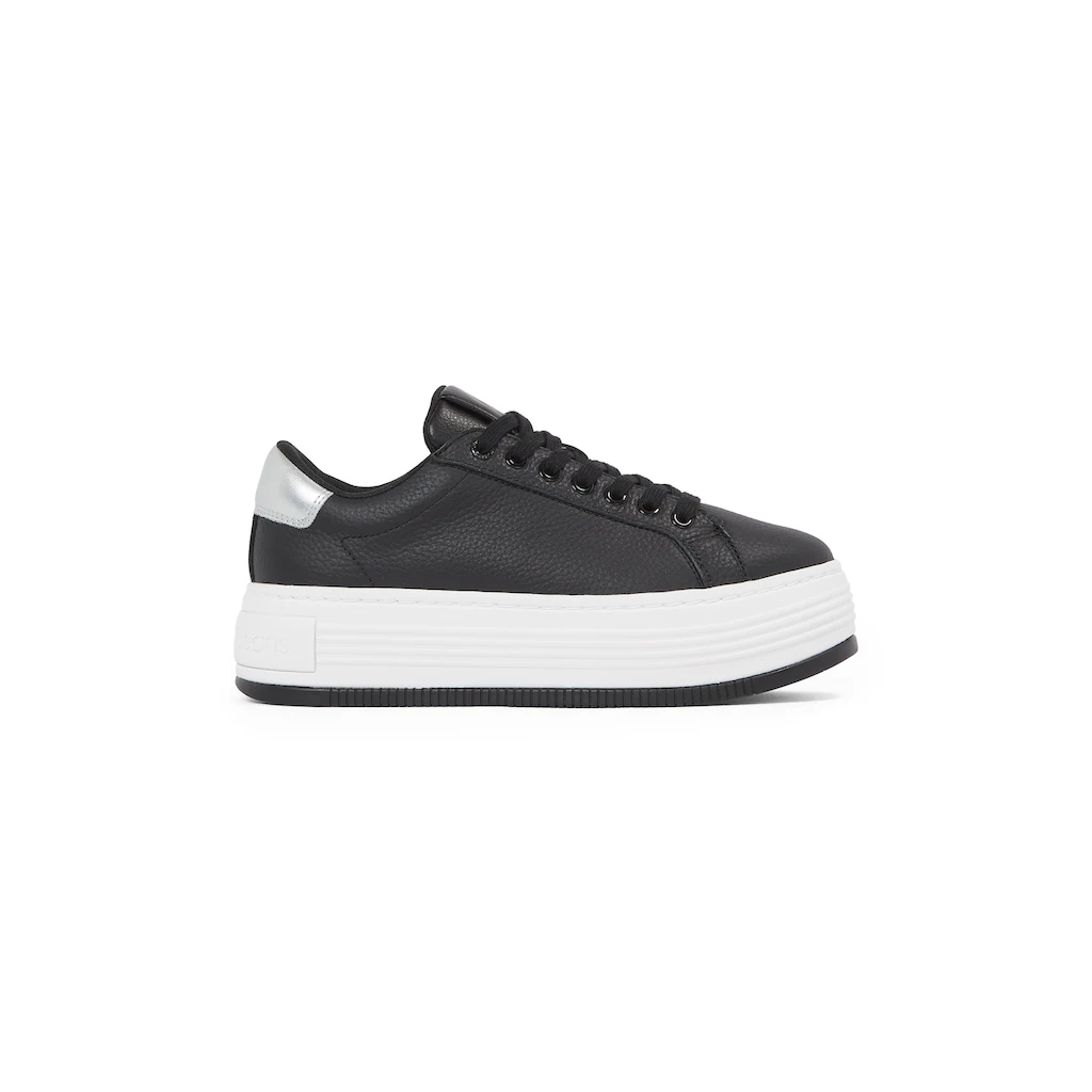 Calvin Klein Jeans Plateausneaker »BOLD FLATF LOW MIX OHB« Schnürschuh Halbschuh Freizeitschuh Mit Fersen-Kontrast Online Bestellen