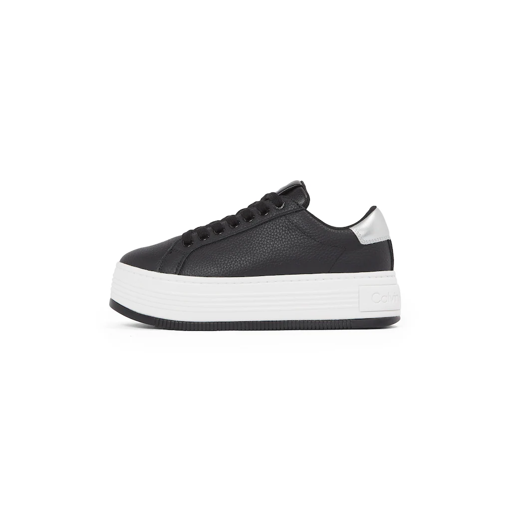 Calvin Klein Jeans Plateausneaker »BOLD FLATF LOW MIX OHB« Schnürschuh Halbschuh Freizeitschuh Mit Fersen-Kontrast Online Bestellen