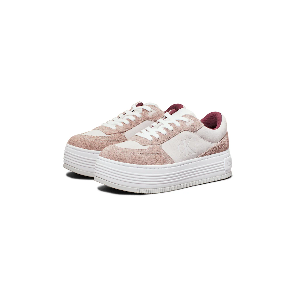 Calvin Klein Jeans Plateausneaker »BOLD PLATF LACEUP LOW MG SUEDE« Freizeitschuh Halbschuh Schnürschuh mit seitlichem CK-Logo ▷ für