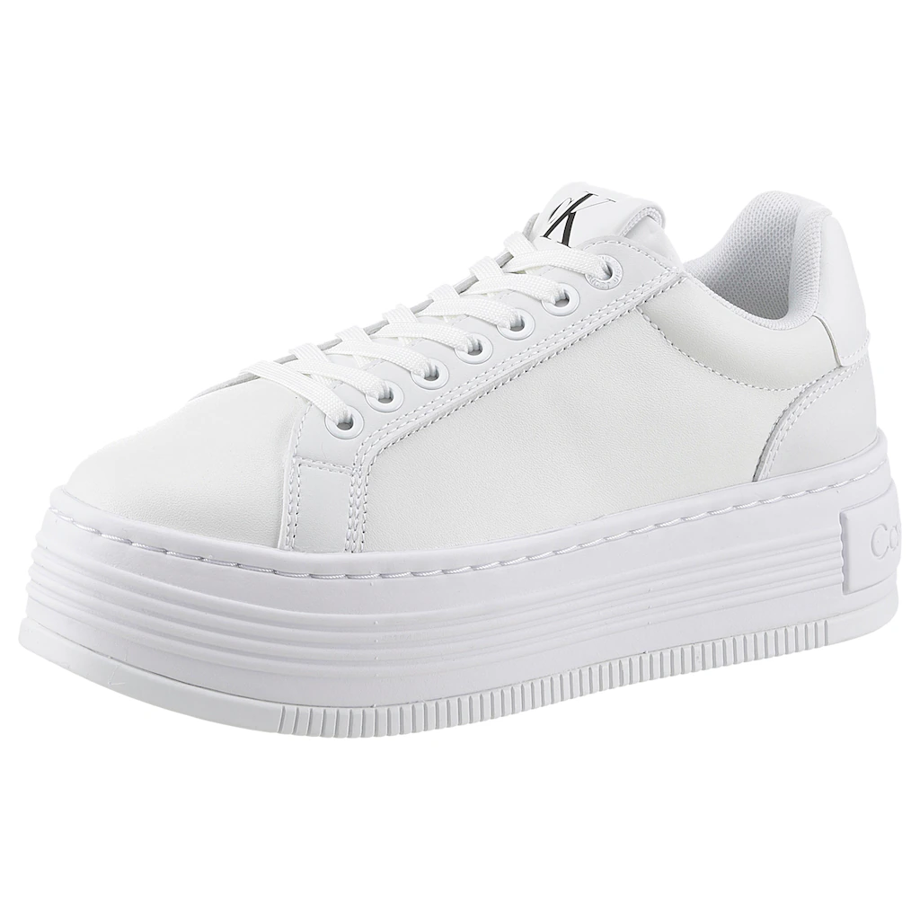 Calvin Klein Jeans Plateausneaker »BOLD PLATF LOW OH MG LTH« Halbschuh Schnürschuh Freizeitschuh Mit Gepolstertem Schaftrand Bestellen