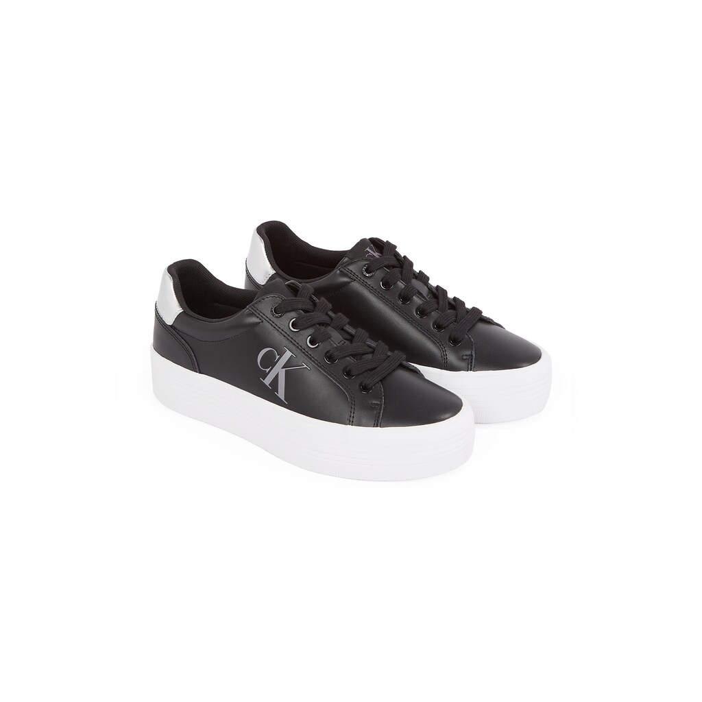 Calvin Klein Jeans Plateausneaker »BOLD VULC FLATF LACEUP LTH« Halbschuh Freizeitsneaker Schnürschuh mit stylischer Plateausohle online kaufen