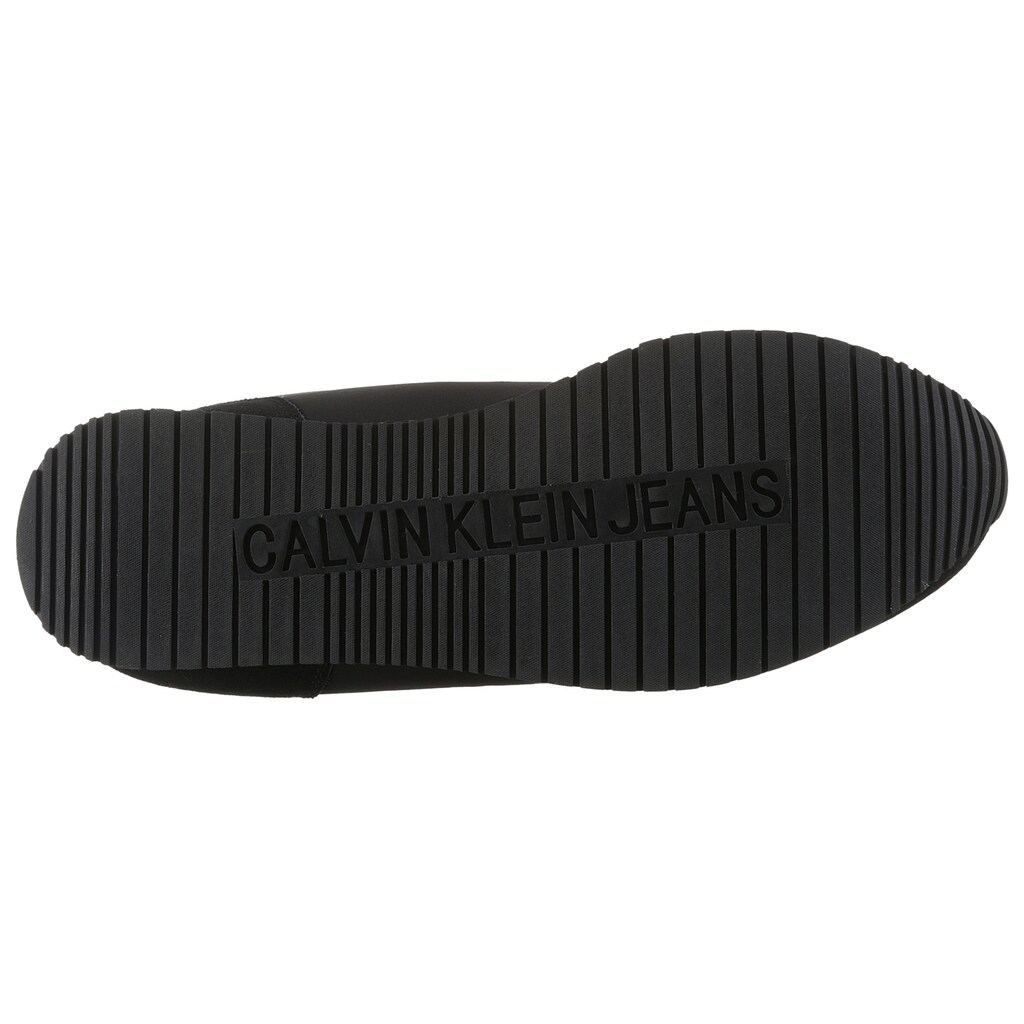 Calvin Klein Jeans Plateausneaker »RETRO RUNNER ICONIC SNK« Freizeitschuh Schnürschuh Halbschuh Mit Seitlichem CK-Logo ▷ Für