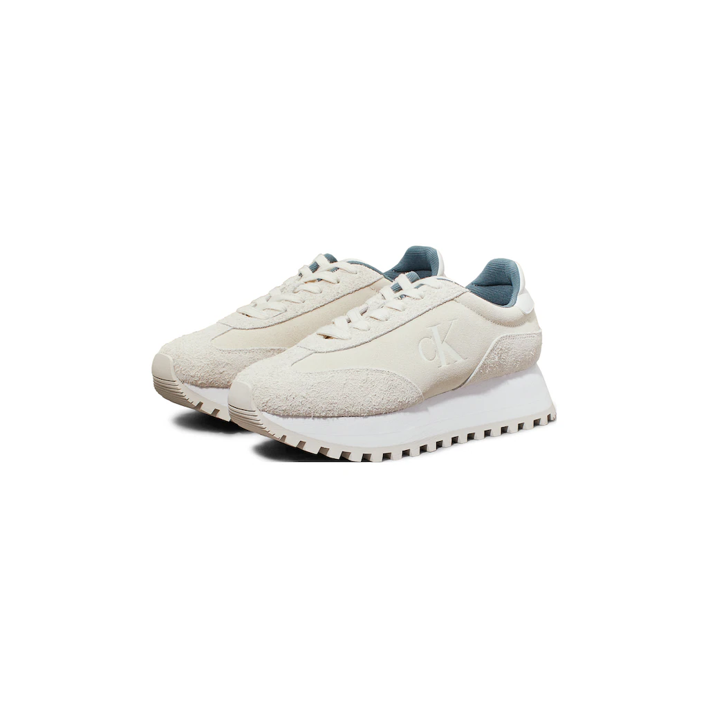Calvin Klein Jeans Plateausneaker »RUNNER LACEUP ML SUEDE« Freitzeitschuh Schnürschuh Halbschuh mit seitlichem CK-Logo ▷ für