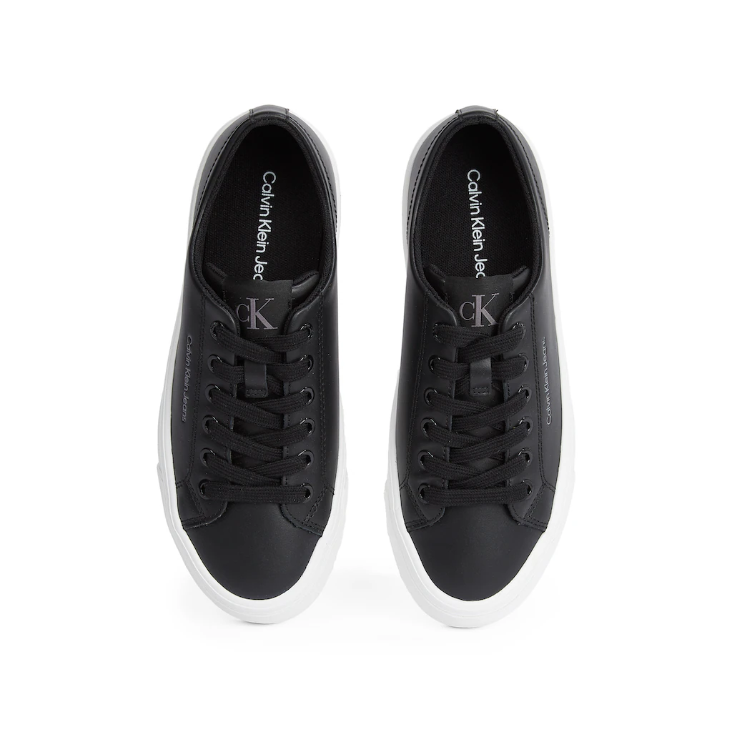 Calvin Klein Jeans Plateausneaker »VULC FLATFORM LOW MG LTH« Schnürschuh Halbschuh Freizeitschuh In Klassischer Optik Online Kaufen