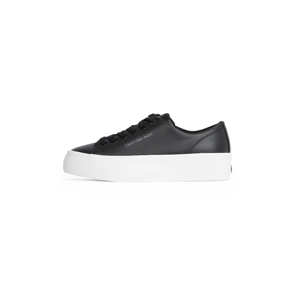 Calvin Klein Jeans Plateausneaker »VULC FLATFORM LOW MG LTH« Schnürschuh Halbschuh Freizeitschuh In Klassischer Optik Online Kaufen