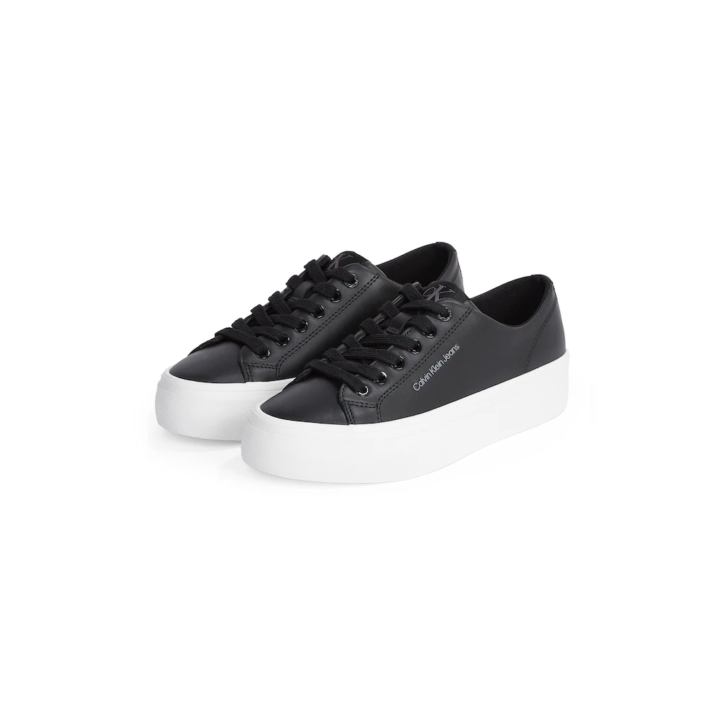 Calvin Klein Jeans Plateausneaker »VULC FLATFORM LOW MG LTH« Schnürschuh Halbschuh Freizeitschuh in klassischer Optik online kaufen