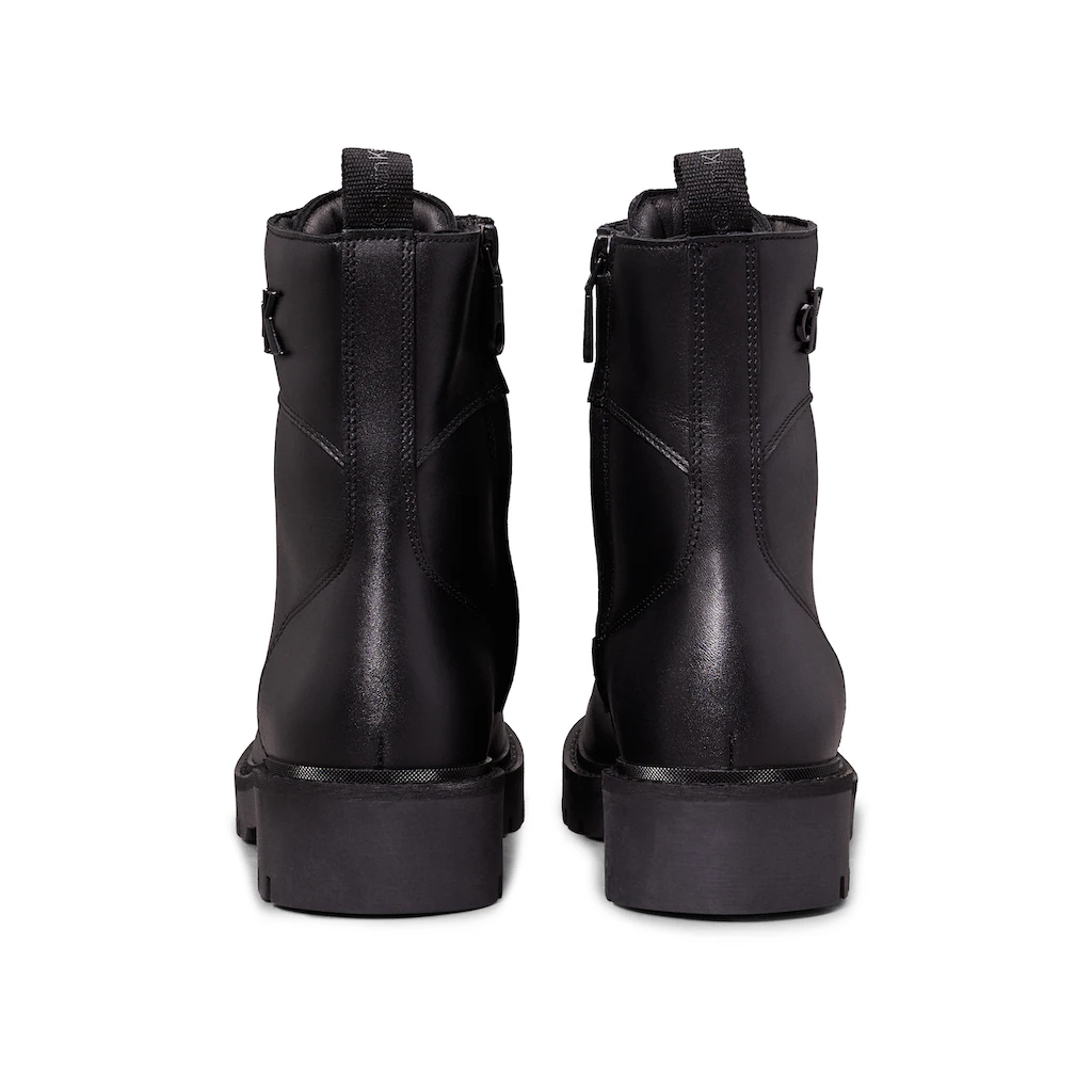 Calvin Klein Jeans Schnürboots »COMBAT BOOT MID ZIP LTH IN CALF« Blockabsatz Schnürstiefelette Mit Seitlichem CK-Schmuckelement Online Bestellen