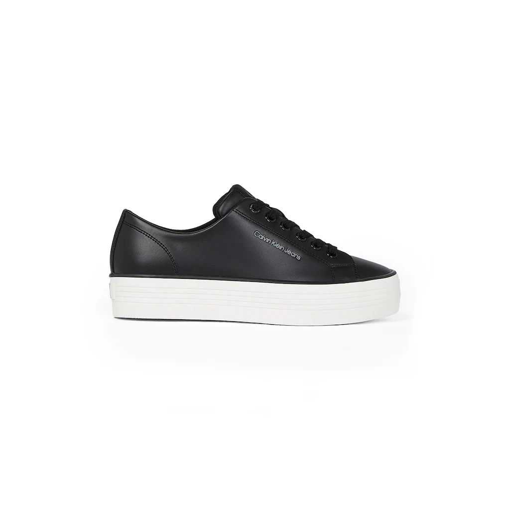Calvin Klein Jeans Sneaker »BOLD VULC FLATF LOW LTH IN« Halbschuh Schnürschuh Freizeitschuh Mit CK-Logo An Der Ferse Bestellen