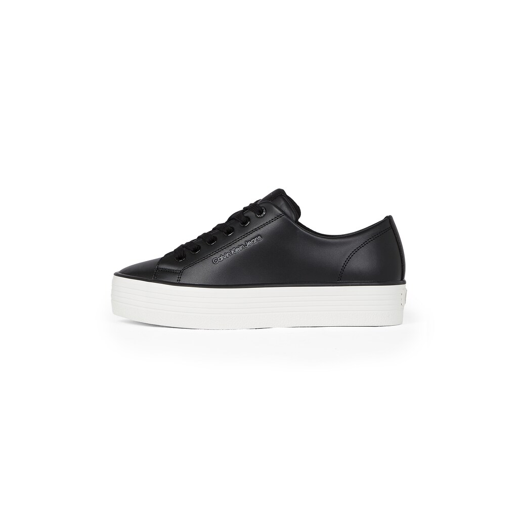 Calvin Klein Jeans Sneaker »BOLD VULC FLATF LOW LTH IN« Halbschuh Schnürschuh Freizeitschuh Mit CK-Logo An Der Ferse Bestellen