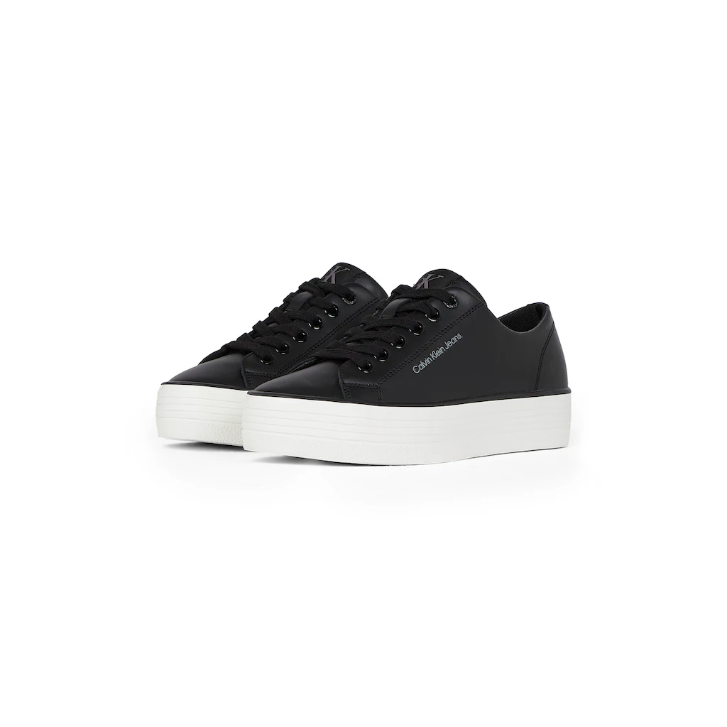 Calvin Klein Jeans Sneaker »BOLD VULC FLATF LOW LTH IN« Halbschuh Schnürschuh Freizeitschuh mit CK-Logo an der Ferse bestellen