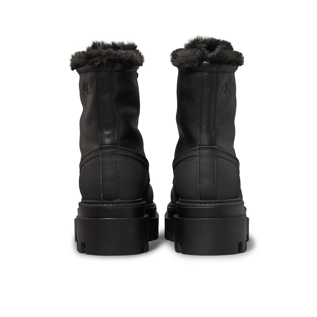 Calvin Klein Jeans Winterboots »FLATFORM LACE UP BOOT PADDED« Schnürboots Stiefelette Plateau-Profilsohle Mit Warmfutter Online Kaufen