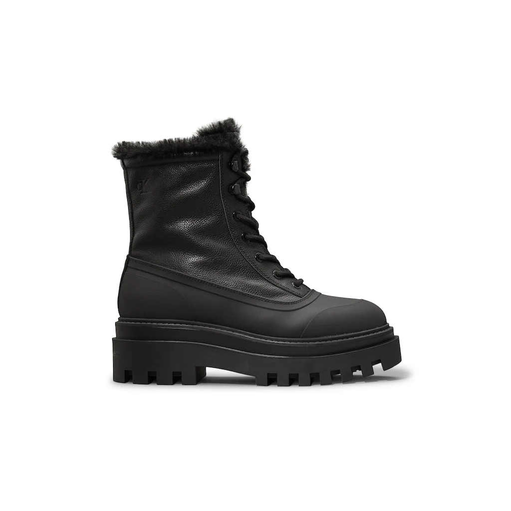 Calvin Klein Jeans Winterboots »FLATFORM LACE UP BOOT PADDED« Schnürboots Stiefelette Plateau-Profilsohle Mit Warmfutter Online Kaufen