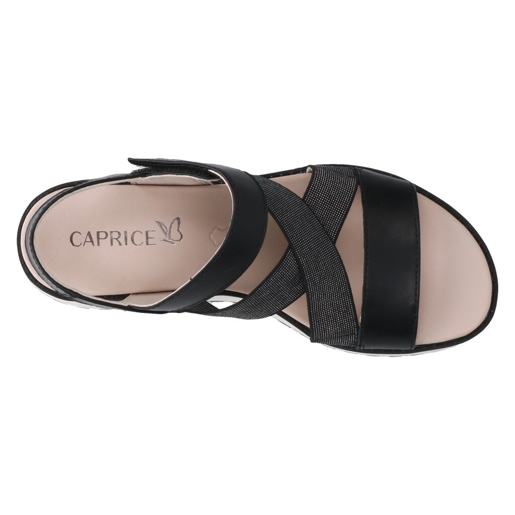 Caprice Keilsandalette Riemchensandale Sommerschuh Bequemschuh Mit Strasssteinchen