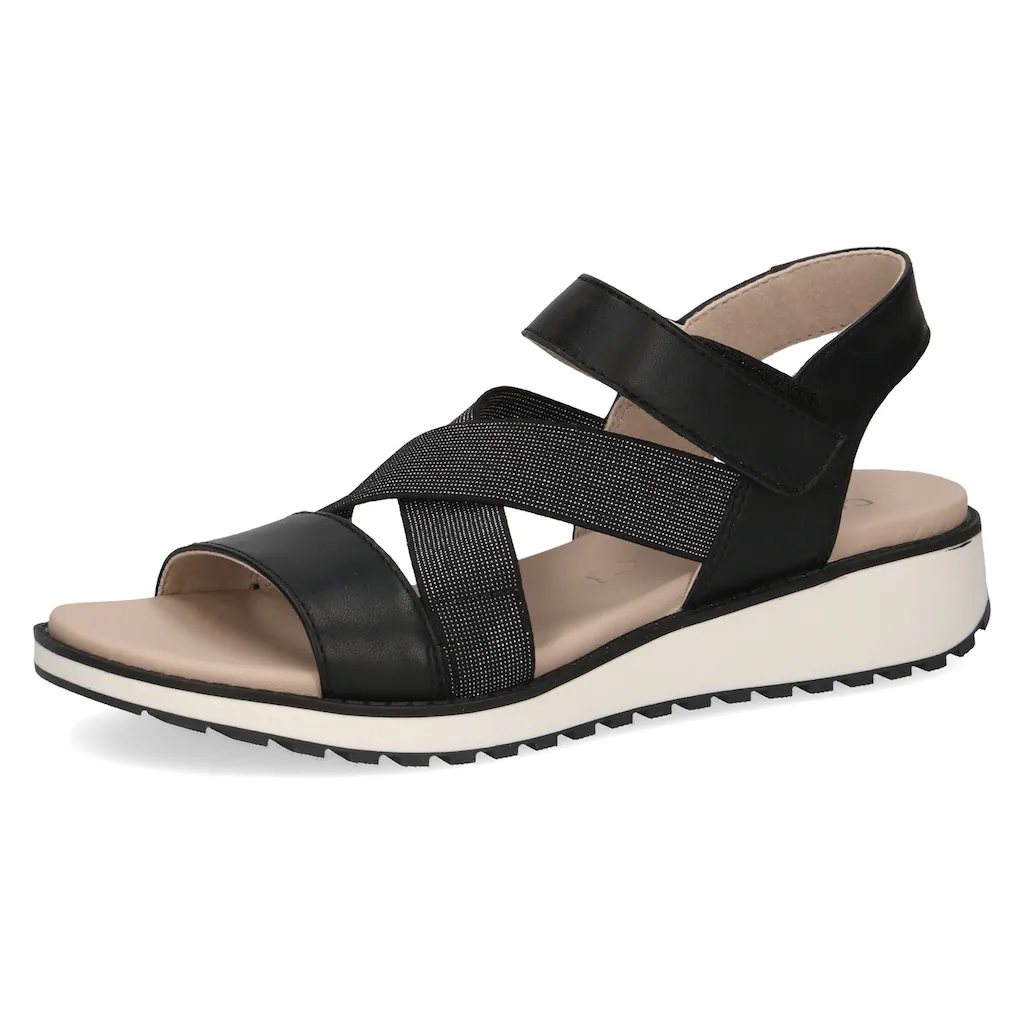 Caprice Keilsandalette Riemchensandale Sommerschuh Bequemschuh mit Strasssteinchen